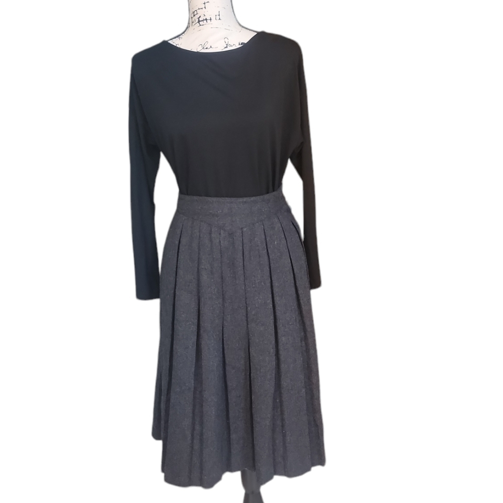 Vintage Liz Claiborne 1970s Wool Blend Classy‎ Midi Skirt Size 10